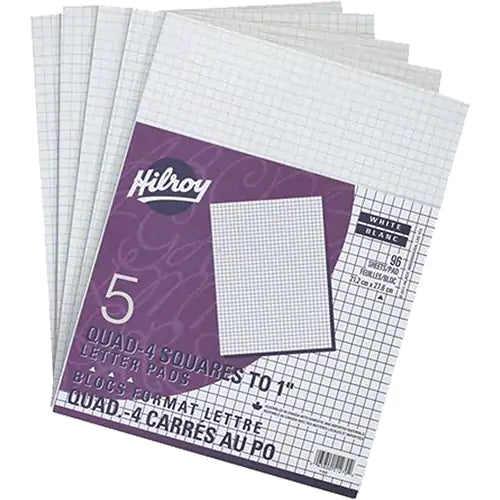 White Paper Pads Letter, quadruled, 4 sq./in. - 135863