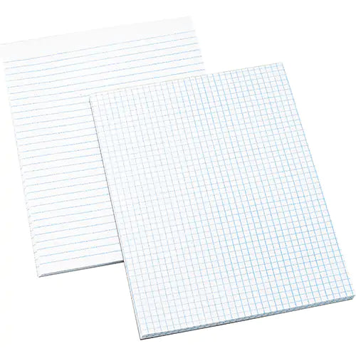 White Paper Pads Letter, Ruled 1/4" - 112706