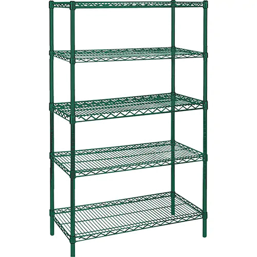 Heavy-Duty Green Epoxy Finish Wire Shelving - RL666