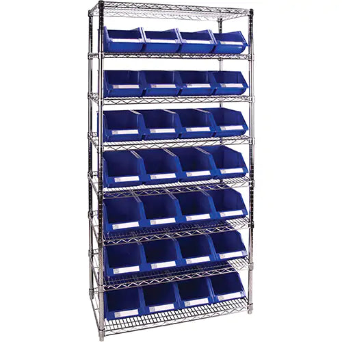 Heavy-Duty Wire Shelving Unit with Storage Bins 8 3/16 x 14 x 6 3/16 - RL815