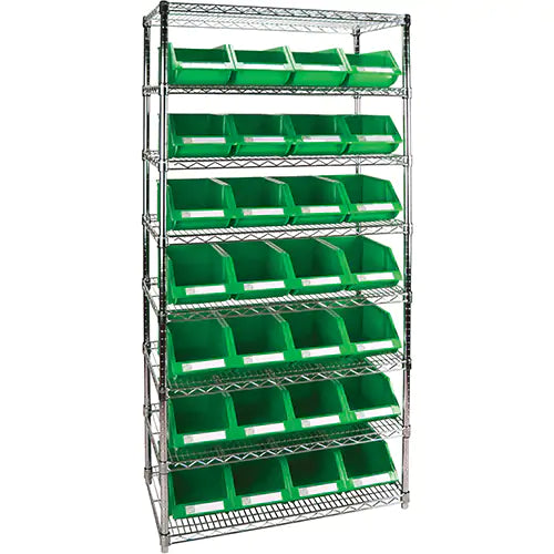 Heavy-Duty Wire Shelving Unit with Storage Bins 8 3/16 x 14 x 6 3/16 - RL817