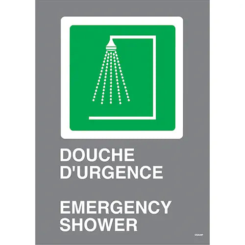 "Douche d'urgence / Emergency Shower" CSA Safety Sign - FBMCSA947VP
