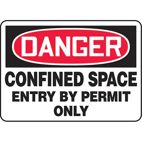 "Confined Space Entry By Permit" Sign - MCSP019VS