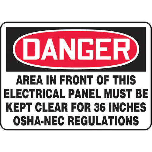 "Electrical Panel Must Be Kept Clear" Sign - MELC002VS