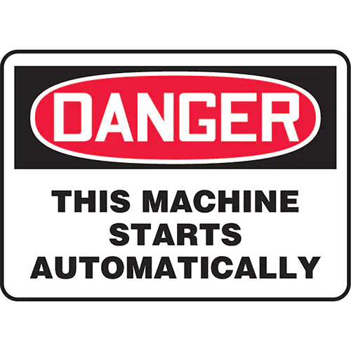 "Starts Automatically" Sign - MEQM047VA