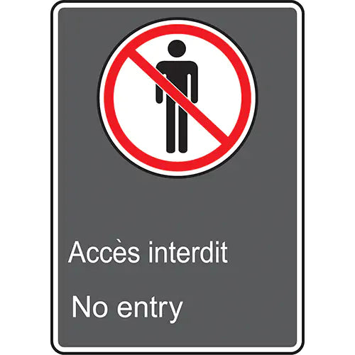 "Accès Interdit / No Entry" CSA Safety Sign - FBMCSA580VA