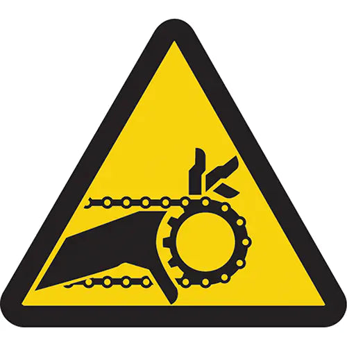 Chain Drive Entrapment Hazard ISO Warning Safety Labels - LSGW1444