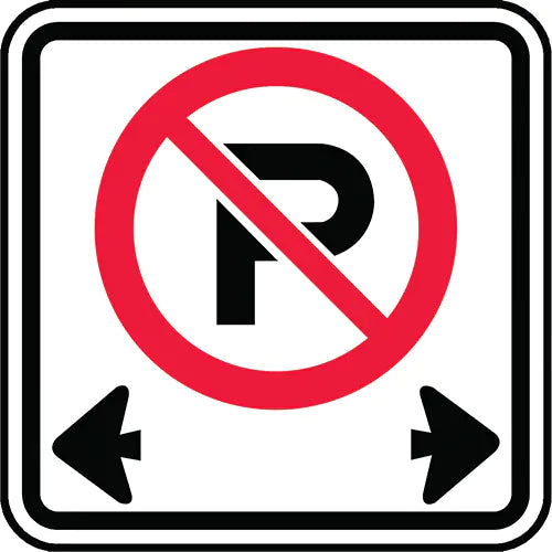 No Parking Traffic Sign with Directional Arrows - SEA998
