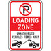 "Loading Zone" No Parking Sign - FRP176RA