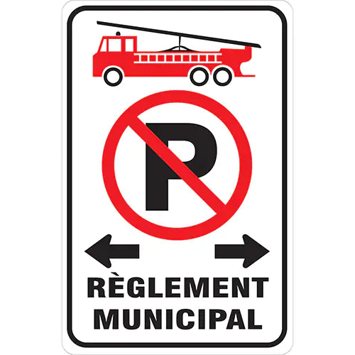 "Règlement Municipal" No Parking Sign - SD295