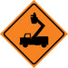 Man in Elevated Bucket Roll-Up Traffic Sign - 07-800-35104