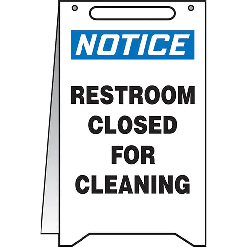 "Restroom Closed For Cleaning" Fold-Ups™ Sign - MF114