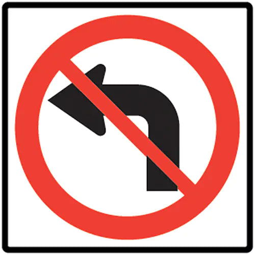 No Left Turns Traffic Sign - SEA975