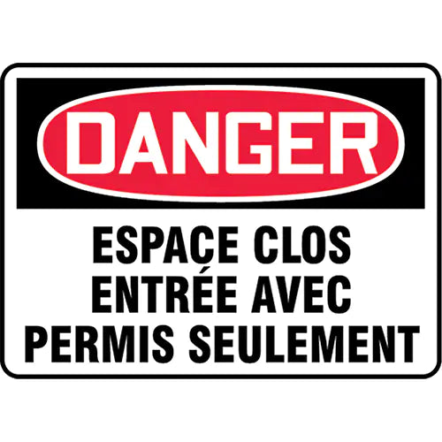 "Espace clos" Sign - MCCS112VP