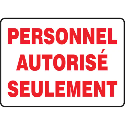 "Personnel autorisé seulement" Sign - FRMADM498VP