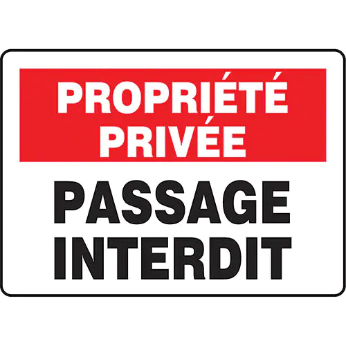 "Passage interdit" Sign - FRMATR963VP