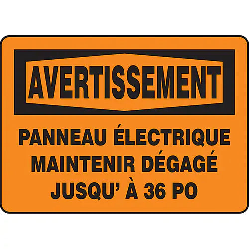 "Panneau électrique maintenir dégagé" Sign - FRMELC309VP