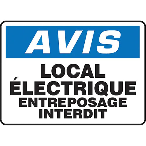 "Local électrique entreposage interdit" Sign - FRMELC804VP