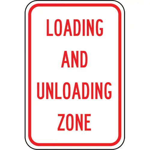 "Loading And Unloading Zone" Designated Parking Sign - FRP203RA