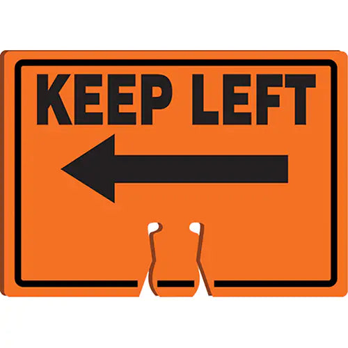 "Keep Left" Cone Top Warning Sign - FBC776