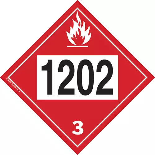 1202 Fuel Oil Flammable Liquid TDG Placard 10 3/4" x 10 3/4" - 09095 1202