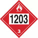 1203 Gasohol & Gasoline Flammable Liquid TDG Placard 10 3/4" x 10 3/4" - 09095 1203