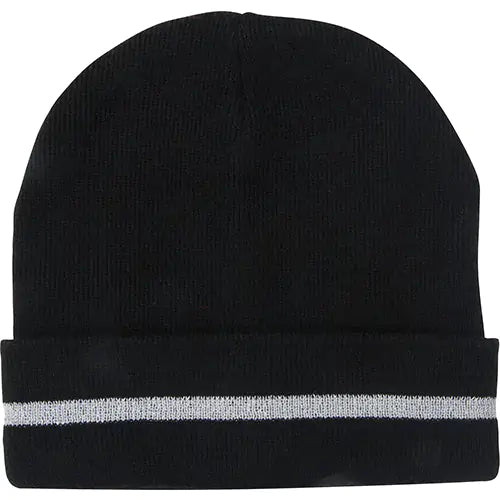 Knit Hat with Silver Reflective Stripe One Size - SGJ105
