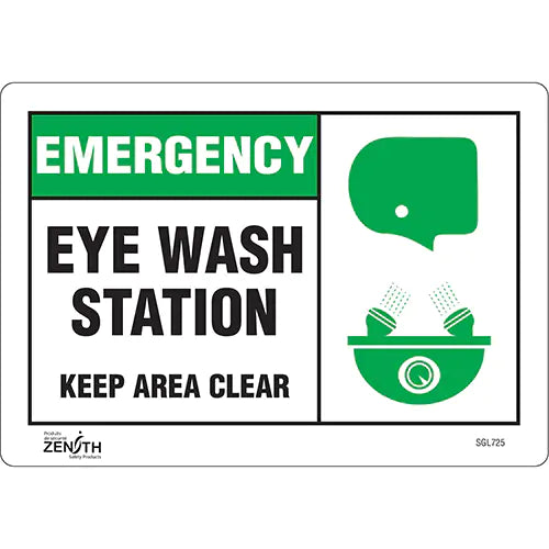 "Eye wash Station Keep Area Clear" Sign - SGL725