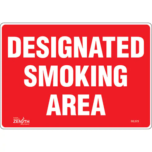 "Designated Smoking Area" Sign - SGL973