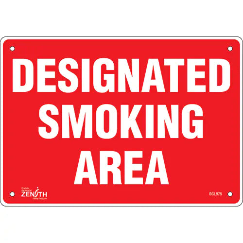 "Designated Smoking Area" Sign - SGL975