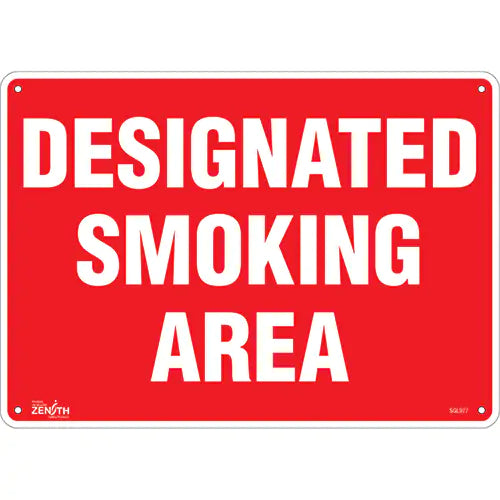"Designated Smoking Area" Sign - SGL977