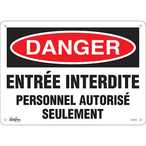 "Personnel Autorisé Seulement" Sign - SGM273