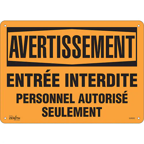 "Personnel Autorisé Seulement" Sign - SGM292