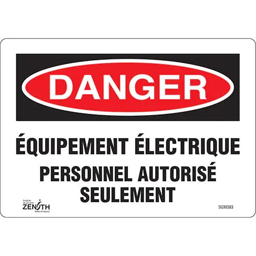 "Équipement Électrique" Sign - SGM383