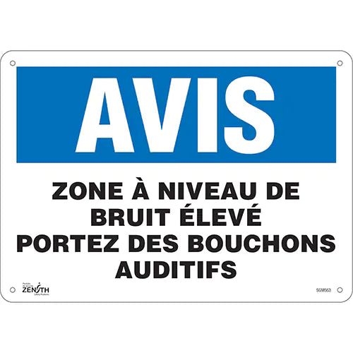 "Portez Des Bouchons Auditifs" Sign - SGM563