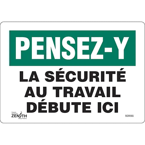 "La Sécurité au Travail" Sign - SGM565