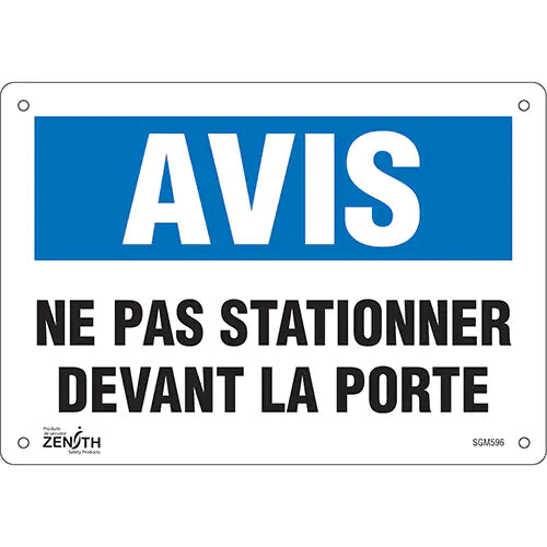 "Ne Pas Stationner" Sign - SGM596