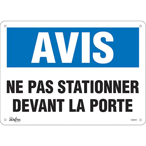 "Ne Pas Stationner" Sign - SGM600