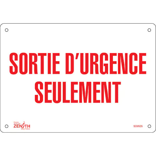 "Sortie D'Urgence" Sign - SGM626