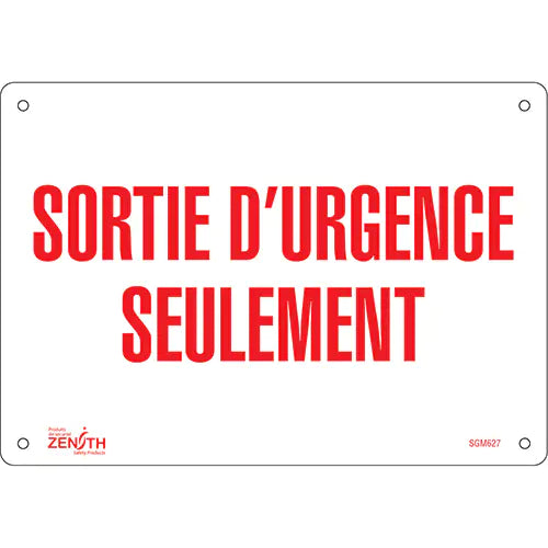 "Sortie D'Urgence" Sign - SGM627