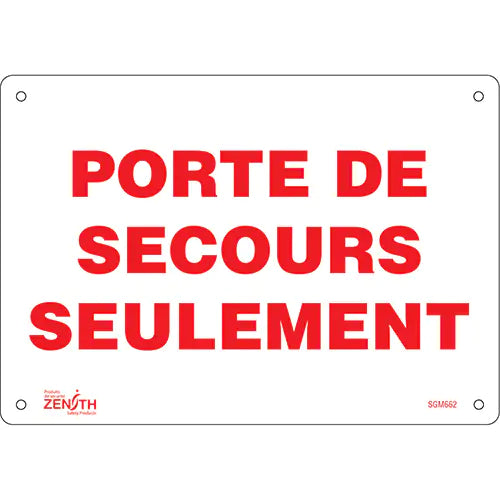 "Porte De Secours" Sign - SGM662
