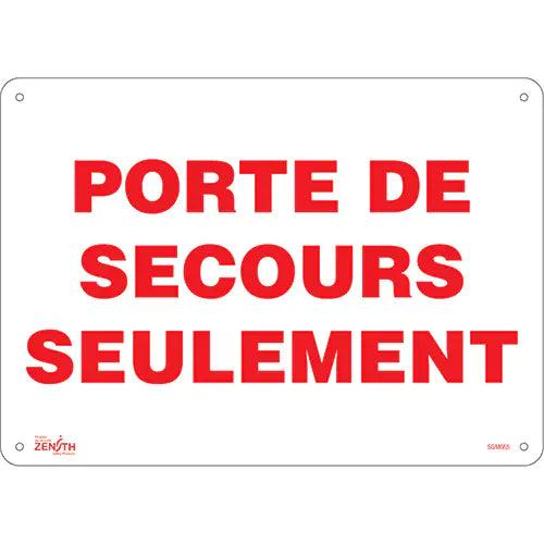 "Porte De Secours" Sign - SGM665