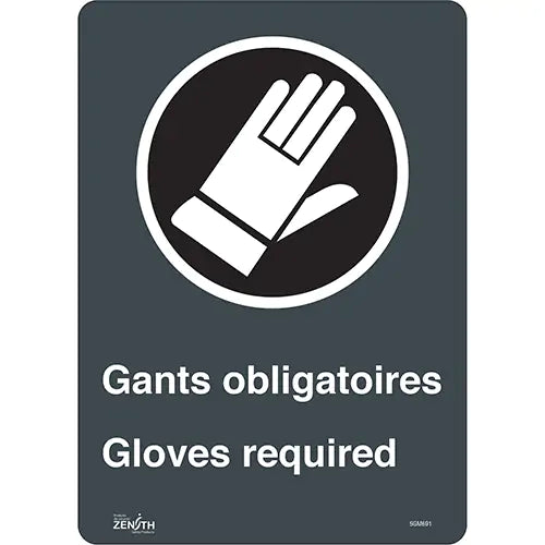 "Gant Obligatoires - Gloves Required" Sign - SGM691