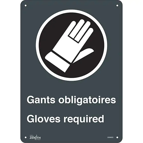 "Gant Obligatoires - Gloves Required" Sign - SGM693
