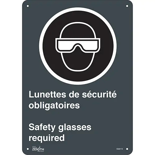 "Safety Glasses Required/Lunettes de sécurité obligatoires" Sign - SGM714