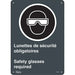 "Safety Glasses Required/Lunettes de sécurité obligatoires" Sign - SGM714