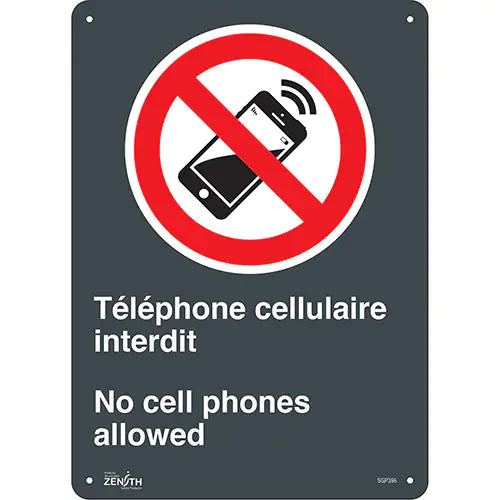 "Téléphone cellulaire interdit /No Cell Phones" Sign - SGP396