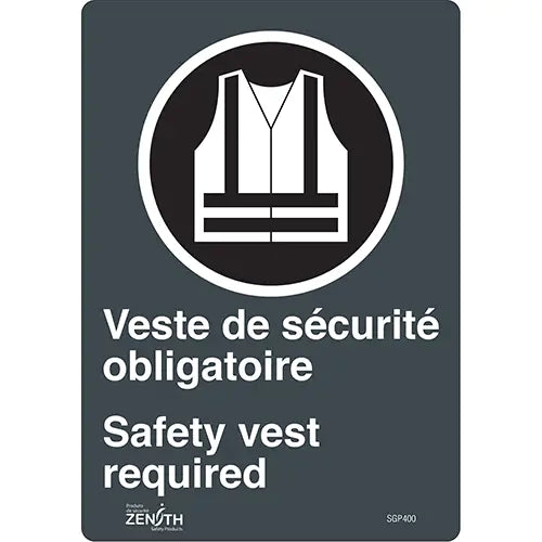 "Port du dossard obligatoire/Safety Vest Required" Sign - SGP400