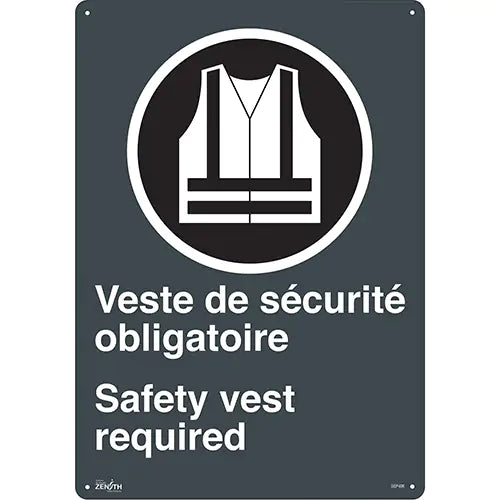 "Port du dossard obligatoire/Safety Vest Required" Sign - SGP406