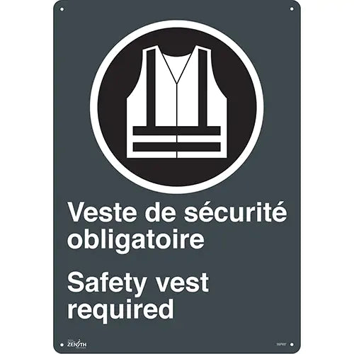 "Port du dossard obligatoire/Safety Vest Required" Sign - SGP407